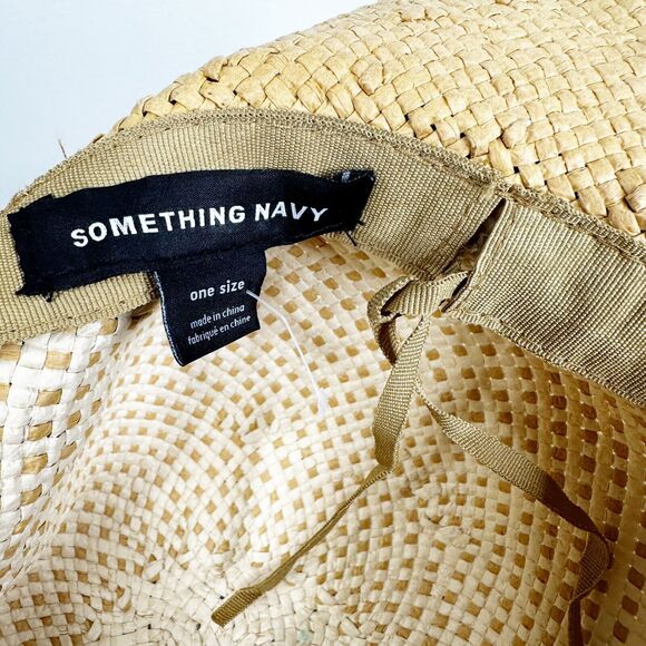 Something Navy Woven Panama Sun Hat One Size - Picture 6 of 9
